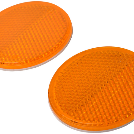 Cantonal Oranje/gele reflector 58 mm zelfklevend rond - set van 2 stuks
