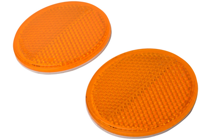 Cantonal Oranje/gele reflector 58 mm zelfklevend rond - set van 2 stuks