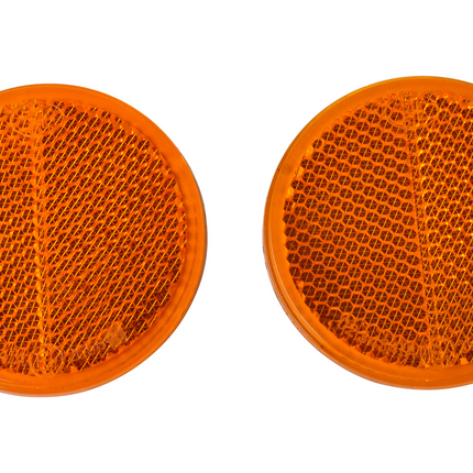 Cantonal Oranje/gele reflector 58 mm zelfklevend rond - set van 2 stuks