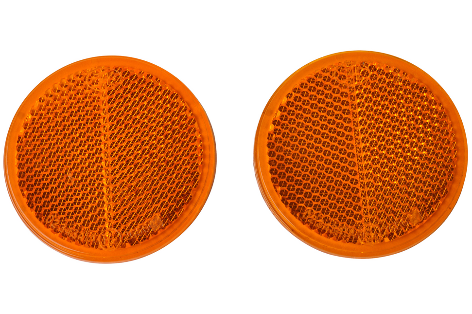 Cantonal Oranje/gele reflector 58 mm zelfklevend rond - set van 2 stuks