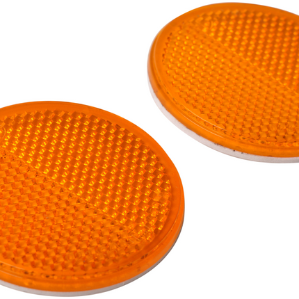 Cantonal Oranje/gele reflector 58 mm zelfklevend rond - set van 2 stuks