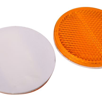 Cantonal Oranje/gele reflector 58 mm zelfklevend rond - set van 2 stuks
