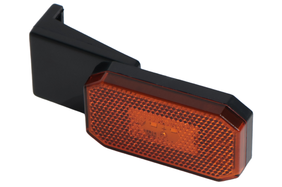 Cantonal Oranje/gele zijmarkeringslamp op bevestigingsvoet - 10 cm 2-aderige losse draad - gloeilamp