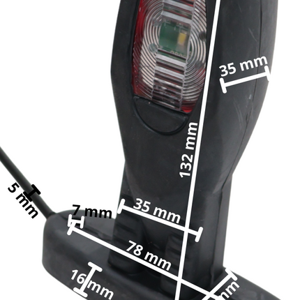 Cantonal Pendellicht LED - links & rechts - wit/oranje/rood - 45 cm losse draad