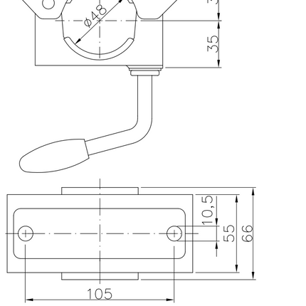 Cantonal Premium neuswielklem voor neuswielen met een buisdiameter van 48 mm