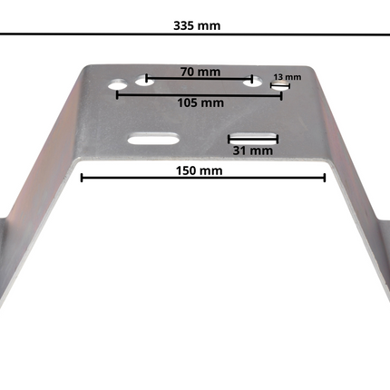 Yourkon Reservewielhouder, universele reservewielhouder voor aanhangers/ caravans, 3 mm, staal, 34 x 10,9 cm Yourkon Reservewielhouder, universele reservewielhouder voor aanhangers/ caravans, 3 mm, staal, 34 x 10,9 cm