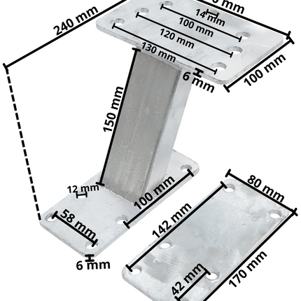 Cantonal Reservewielhouder voor disselmontage - vanaf 10 inch