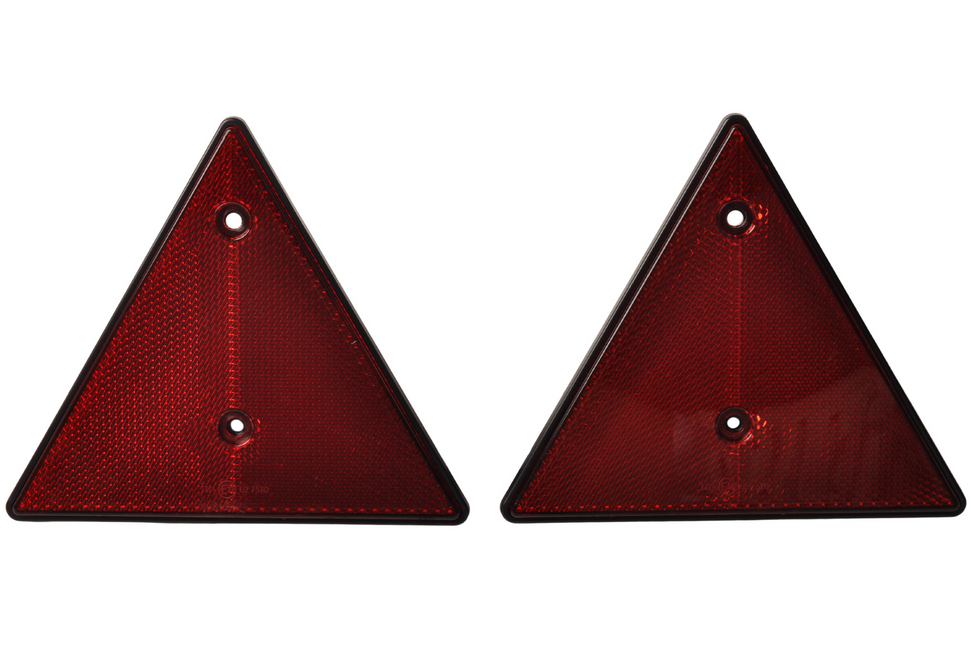 Cantonal Rode driehoek reflector - 153x130 mm - h.o.h. afstanden 70 mm - 2 stuks