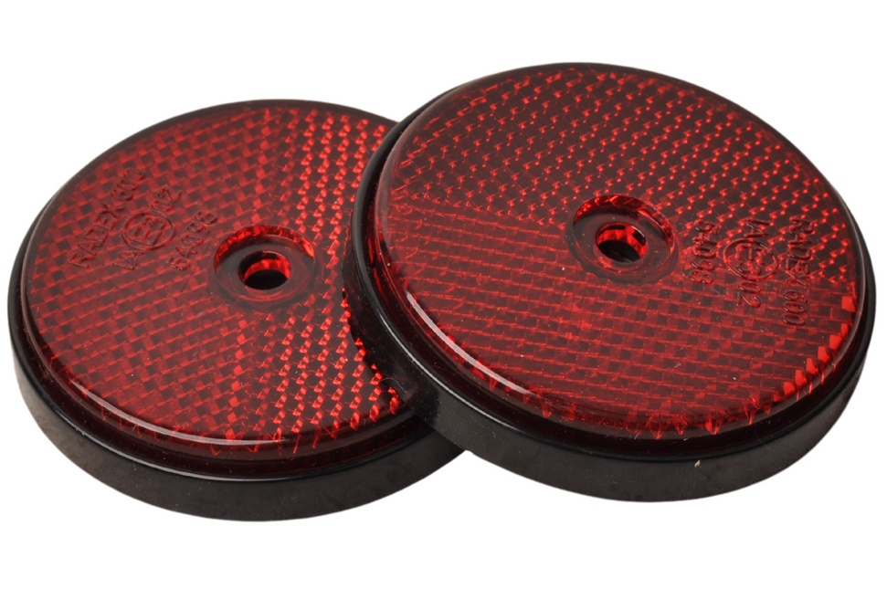 Cantonal Rode reflector 60 mm schroefgaten rond - 2 stuks