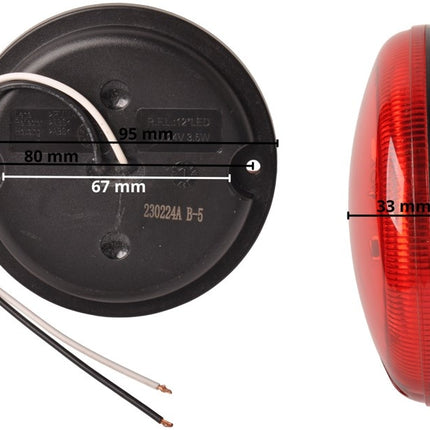Cantonal Ronde mistlamp - 95x25 mm - LED - met losse draad aansluiting