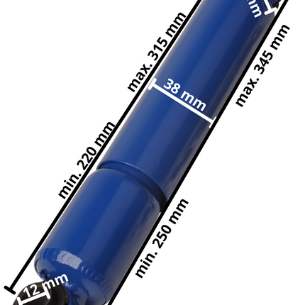 Cantonal Schokdemper 600-1400kg as 38/32mm