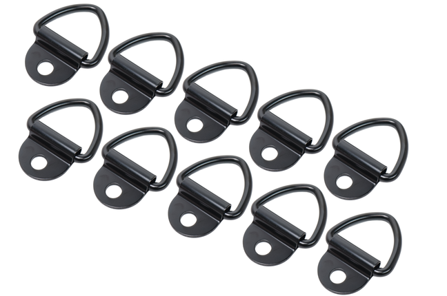 Cantonal Set van 10 vloerringen / sjorogen zwart – 85 x 41 mm