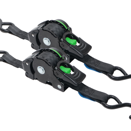Cantonal Set van 2 automatisch oprollende spanbanden - 300x2,5 cm - 600 kg - S-haken - waterdicht