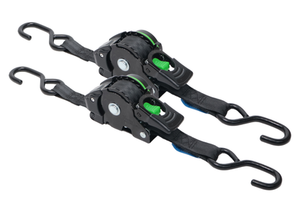 Cantonal Set van 2 automatisch oprollende spanbanden met waterdichte behuizing - 300x2,5 cm - 600 kg - S-haken