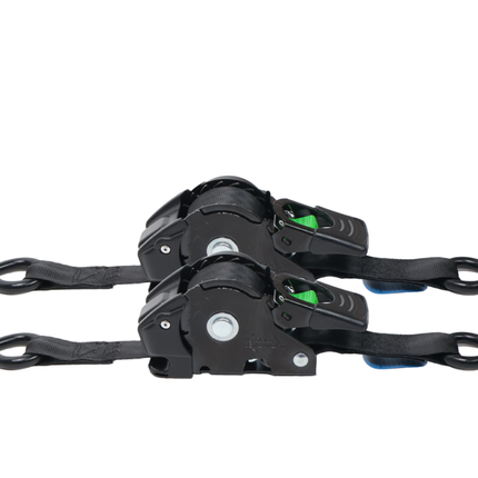 Cantonal Set van 2 automatisch oprollende spanbanden met waterdichte behuizing - 300x2,5 cm - 600 kg - S-haken