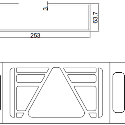 Cantonal Set van 2 beschermrekken Multiled 4 - 253x141x63,7 mm - met vrije driehoek - RVS materiaal