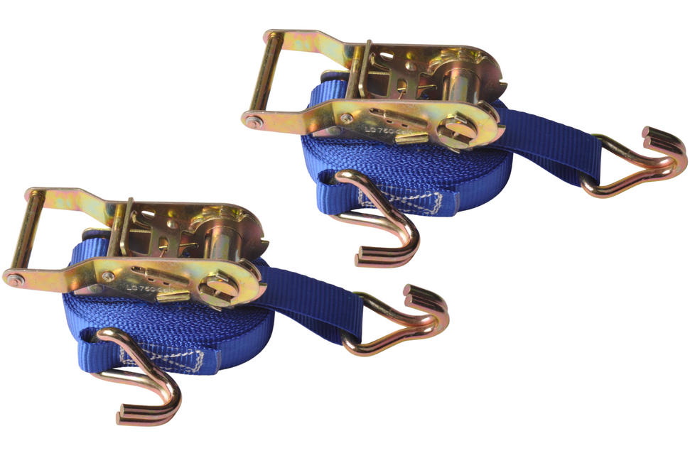 Cantonal Set van 2 spanbanden - 500x2,5 cm - blauw - breekbelasting 1500 kg