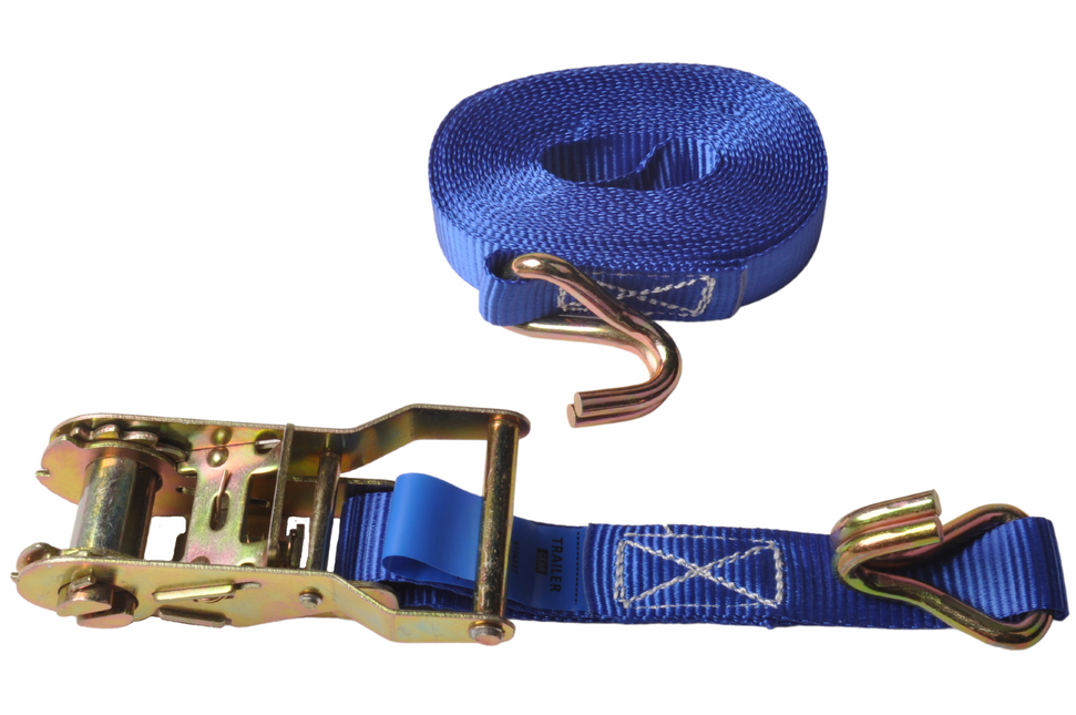 Cantonal Set van 2 spanbanden - 500x2,5 cm - blauw - breekbelasting 1500 kg