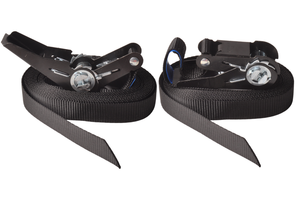 Cantonal Set van 2 spanbanden - 500x2,5 cm - zwart - breekbelasting 750 kg