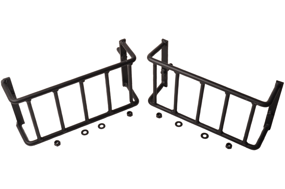 Cantonal Set van 2 zwarte stalen beschermrekken - 250x140x65 mm - geschikt voor grote achterlichten