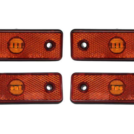 Cantonal Set van 4 oranje/gele markeringslampen - 100x34,5x11,5 mm - inclusief 10 cm 2 aderige draad