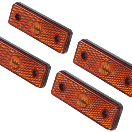 Cantonal Set van 4 oranje/gele markeringslampen - 100x34,5x11,5 mm - inclusief 10 cm 2 aderige draad
