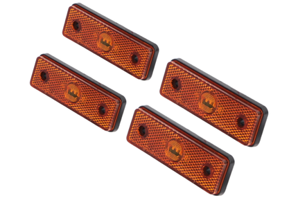 Cantonal Set van 4 oranje/gele markeringslampen - 100x34,5x11,5 mm - inclusief 10 cm 2 aderige draad