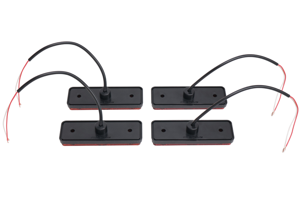 Cantonal Set van 4 oranje/gele markeringslampen - 100x34,5x11,5 mm - inclusief 10 cm 2 aderige draad