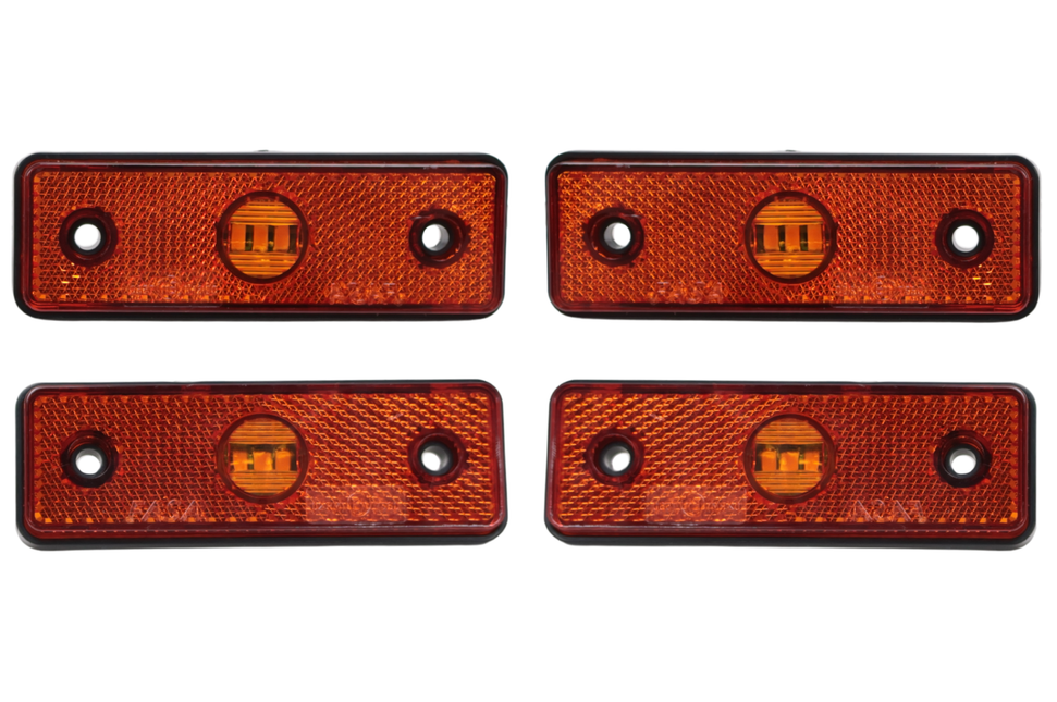Cantonal Set van 4 oranje/gele markeringslampen - 100x34,5x21 mm - inclusief 10 cm 2 aderige draad