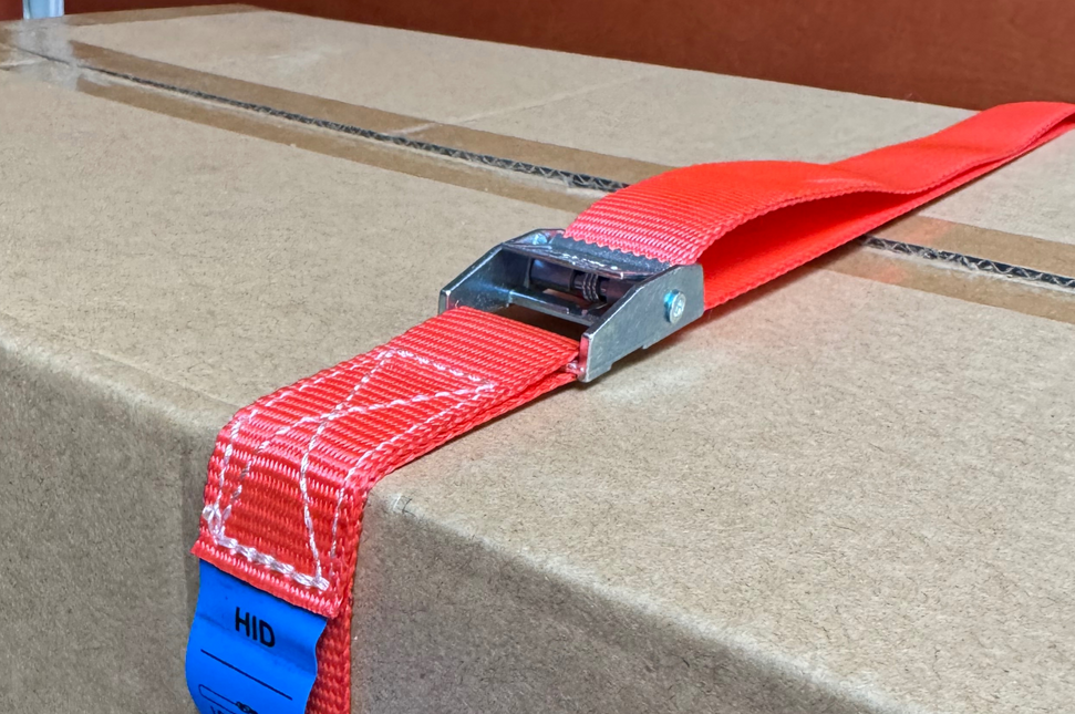 Cantonal Set van 4 sjorband - 300x2,5 cm - rood - breekbelasting 250 kg