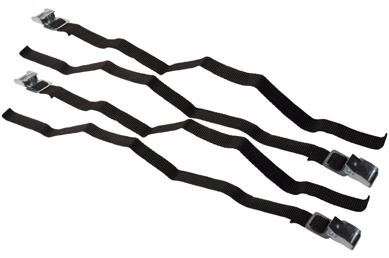 Cantonal Set van 4 sjorbanden / bindriemen - 40x1,8cm - zwart - voor fietsdrager