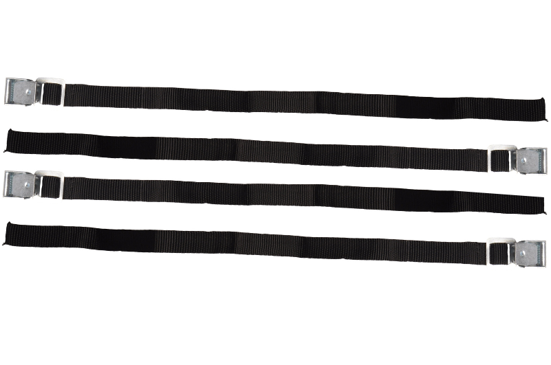 Cantonal Set van 4 sjorbanden / bindriemen - 40x1,8cm - zwart - voor fietsdrager