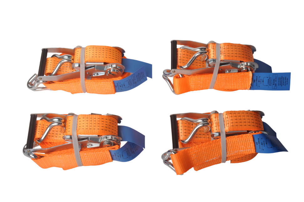 Cantonal Set van 4 spanbanden 800x5 cm - oranje  - breekbelasting 5000 kg