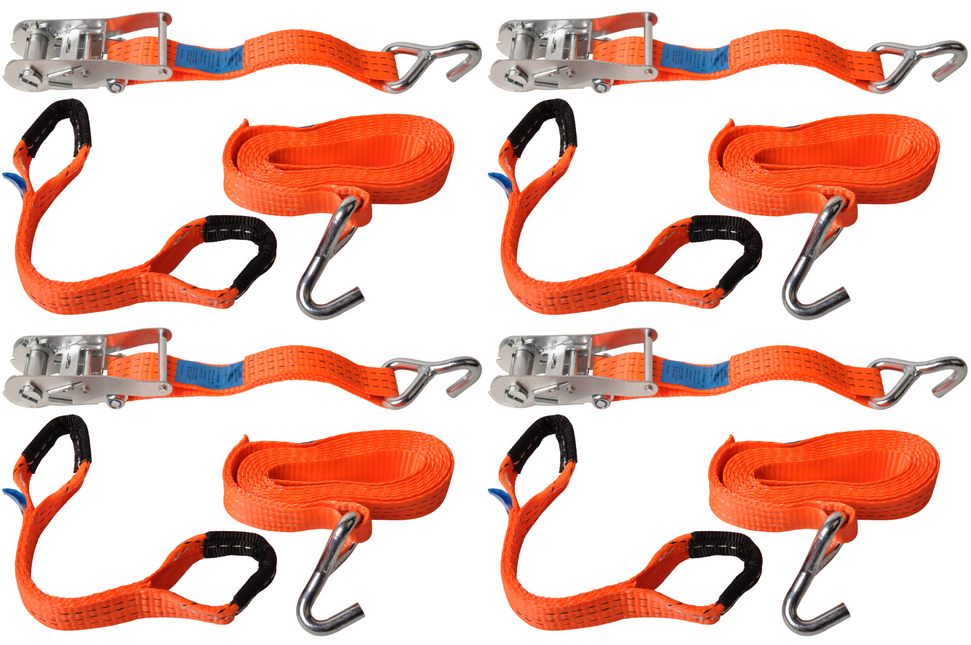 Cantonal Set van 4 spanbanden voor autoambulance - 330x3,6 cm - breekbelasting 3000 kg