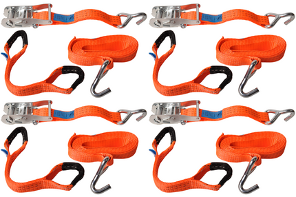 Cantonal Set van 4 spanbanden voor autoambulance - 330x3,6 cm - breekbelasting 3000 kg