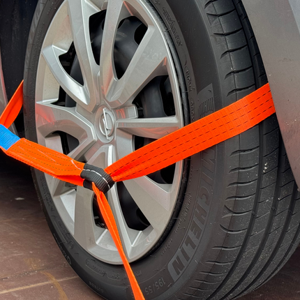 Cantonal Set van 4 spanbanden voor autoambulance - 330x3,6 cm - breekbelasting 3000 kg