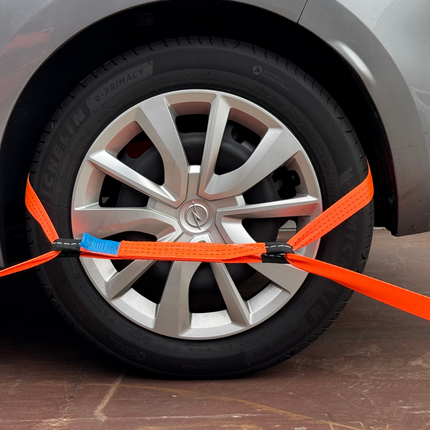 Cantonal Set van 4 spanbanden voor autoambulance - 330x3,6 cm - breekbelasting 3000 kg