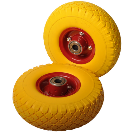 Cantonal Set van twee premium 3.00-4 anti lek steekwagenwielen - 20 mm naafdiameter - inclusief kogellager