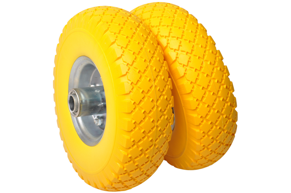 Cantonal Set van twee premium 3.00-4 anti lek steekwagenwielen - 20 mm naafdiameter - 55 mm naaflengte
