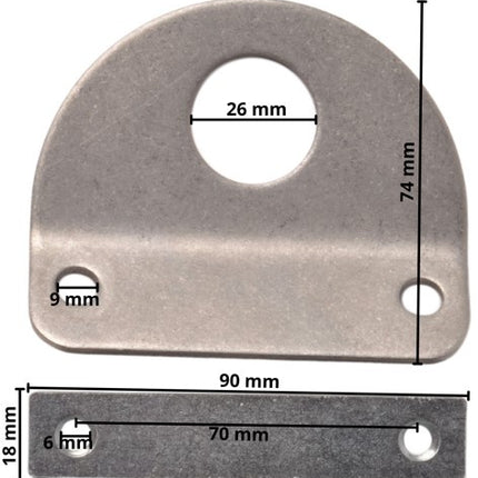 Cantonal Sjoroog 90x74 mm - inclusief tegenstuk 90x18x6 mm - geschikt voor Anssems aanhanger - set van 4 stuks