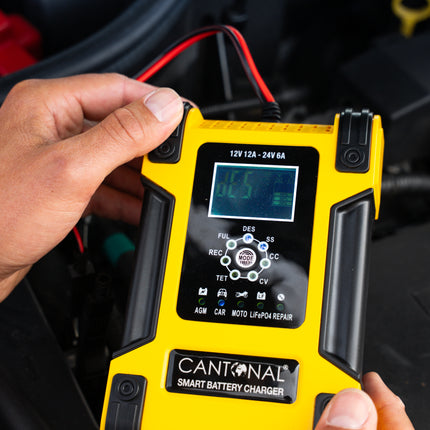 Cantonal Slimme acculader 12V/24V – 12A/6A – 7-traps laadproces
