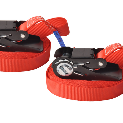 Cantonal Spanband set van 2 stuks rood 500x2,5 cm (750 kg)