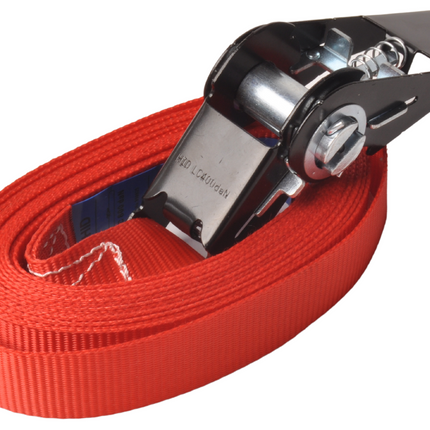 Cantonal Spanband set van 2 stuks rood 500x2,5 cm (750 kg)