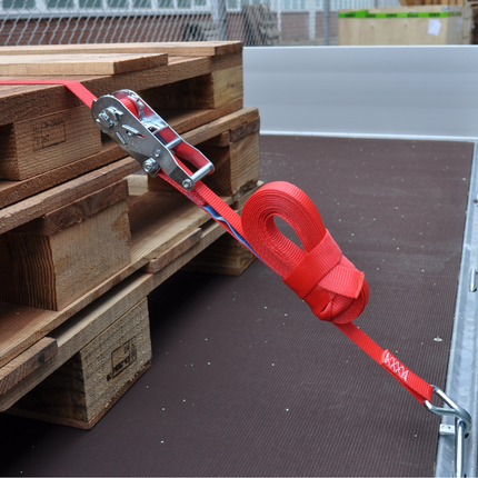 Cantonal Spanband set van 2 stuks rood 700x2,5 cm (750 kg)