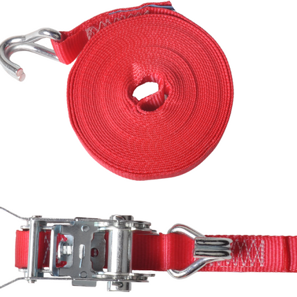 Cantonal Spanband set van 2 stuks rood 700x2,5 cm (750 kg)