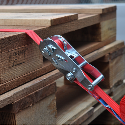 Cantonal Spanband set van 2 stuks rood 700x2,5 cm (750 kg)