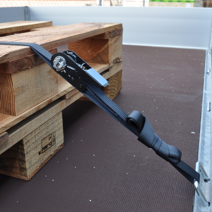 Cantonal Spanband set van 2 stuks zwart 500x2,5 cm (750 kg)