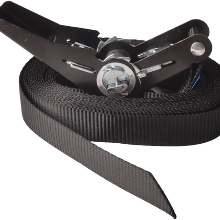 Cantonal Spanband set van 2 stuks zwart 500x2,5 cm (750 kg)
