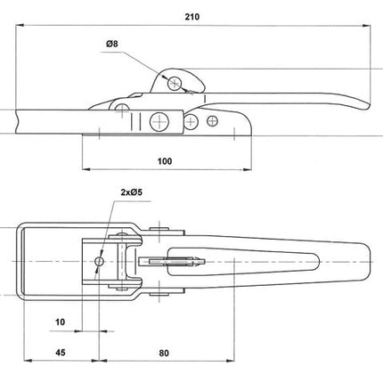 Cantonal Spansluiting zijborden aanhanger op plaat - 100x27 mm