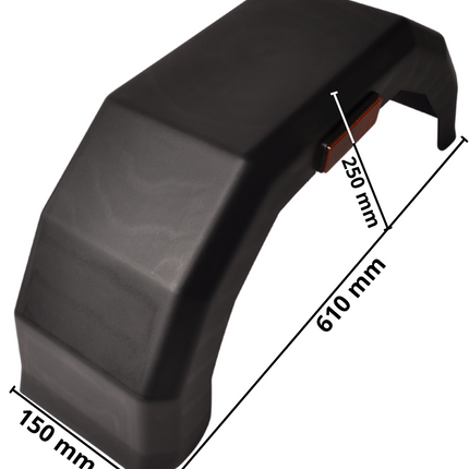 Cantonal Spatbord 10 inch - 610x150x250 mm - inclusief zijreflector